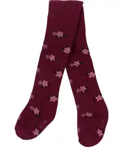 Frottee-Strumpfhose mit Muster, dunkelrot