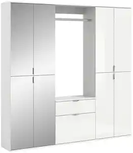 Garderobe Projekt X ca. 183x193 cm Weiß, Weiß Hochglanz