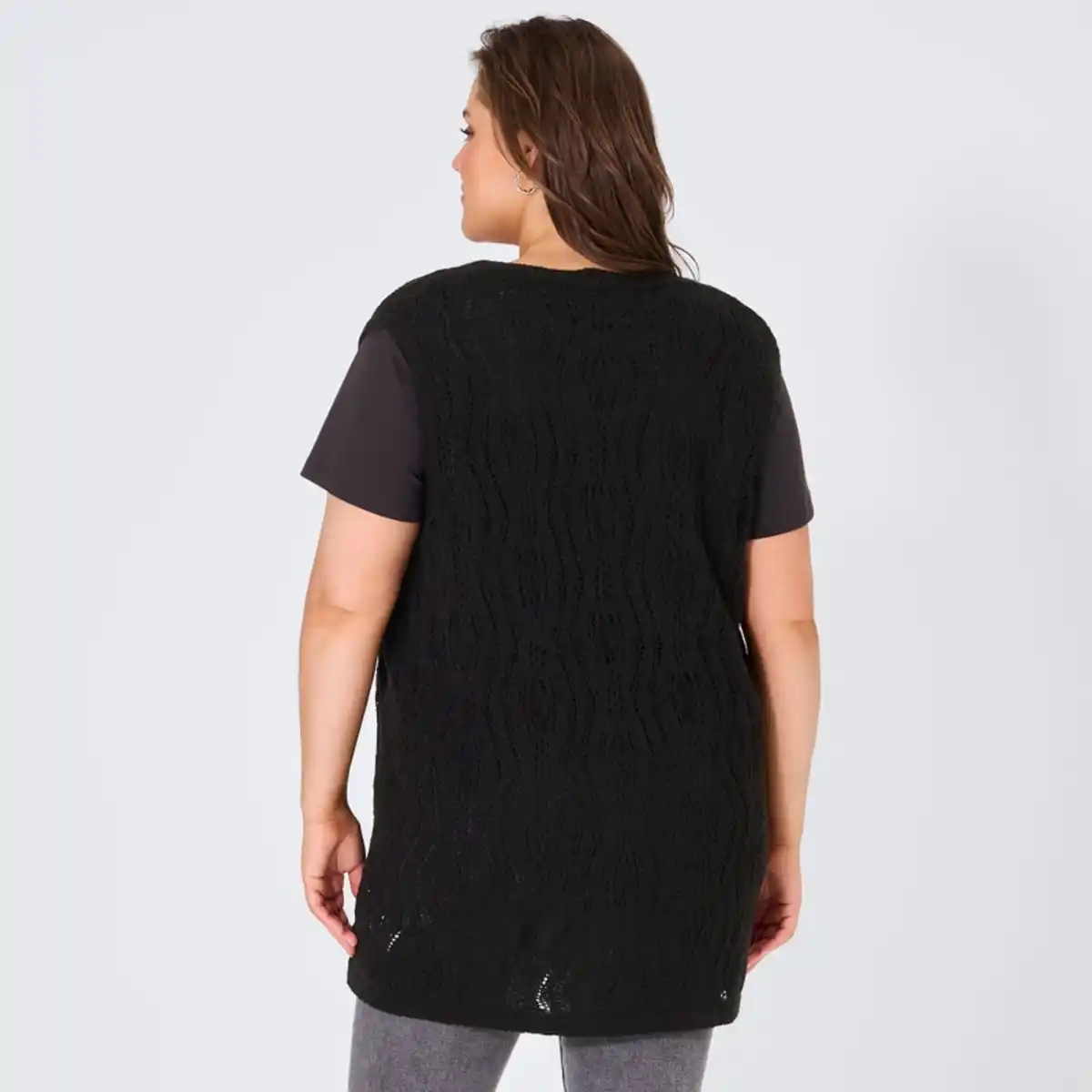 Bild 4 von Damen-Weste mit Ajour-Strick-Design, große Größen