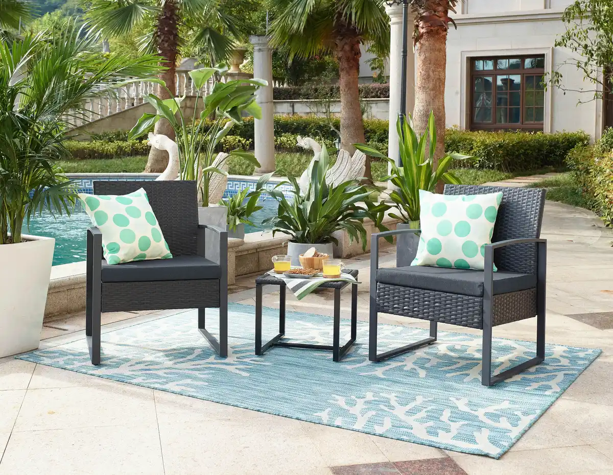 Bild 1 von GARTENSET GARTEN-SITZGRUPPE 3-TLG., Anthrazit, Grau