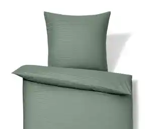 Seersucker-Bettwäsche, Übergröße, grün