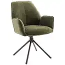 Bild 1 von Carryhome Armlehnstuhl, Olivgrün, Metall, Textil, konisch, rund, 59x88x63 cm, Sitzfläche 180° drehbar, automatische Rückholfunktion, Esszimmer, Stühle, Esszimmerstühle, Armlehnenstühle