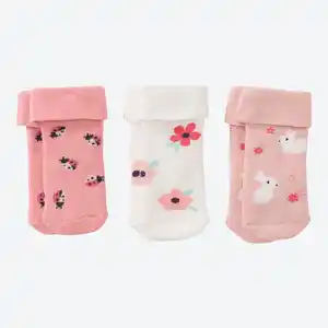 Baby-Mädchen-Frottee-Socken, 3er-Pack