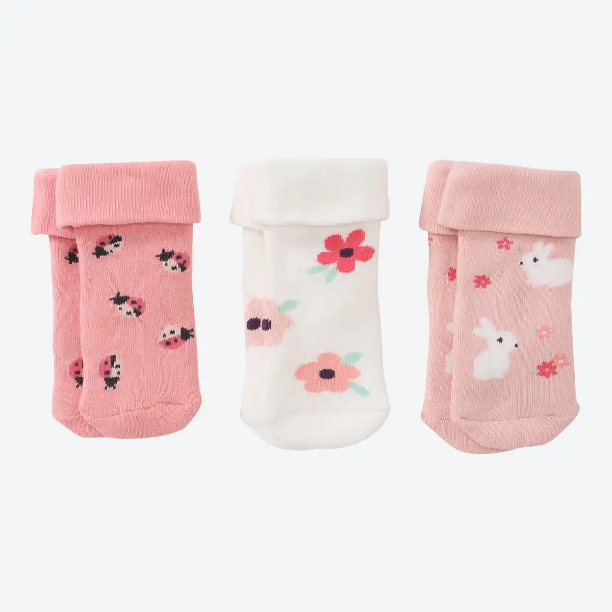 Bild 1 von Baby-Mädchen-Frottee-Socken, 3er-Pack