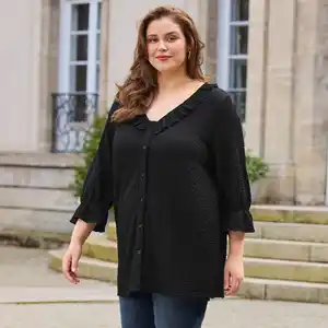 Damen-Bluse mit Rüschen, große Größen