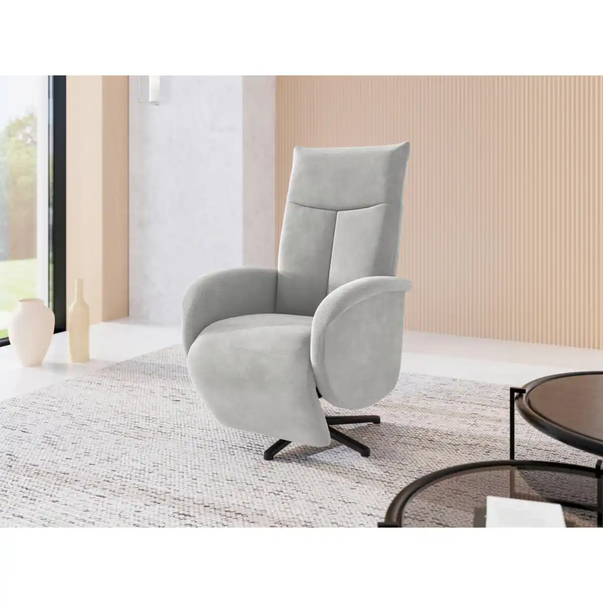 Bild 1 von Sit & More Relaxsessel Glendale E, Silber, Textil, 75x112x82 cm, Goldenes M, Oeko-Tex® Standard 100, Made in Europe, DGM-Klimapakt, Relaxfunktion, Liegefunktion, Sitzfläche 360° drehbar, gepolster