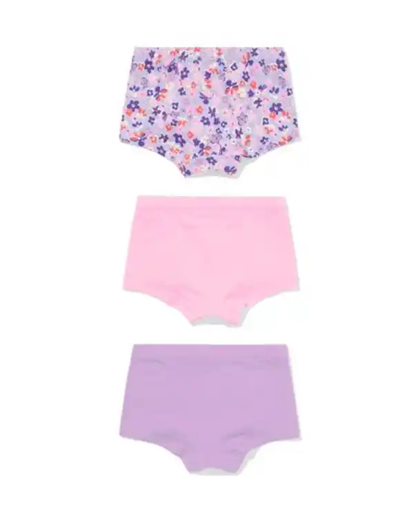 Bild 4 von Kinder-Boxershorts aus Baumwollstretch, Blumen – 3 Stück rosa