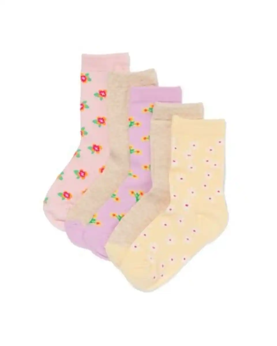 Bild 1 von Kindersöckchen Blumen – 5 Paar lila