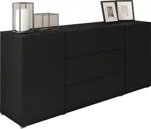 Sideboard Berlin 150 Schwarz ca. 150x68x38,5cm, Schwarz
