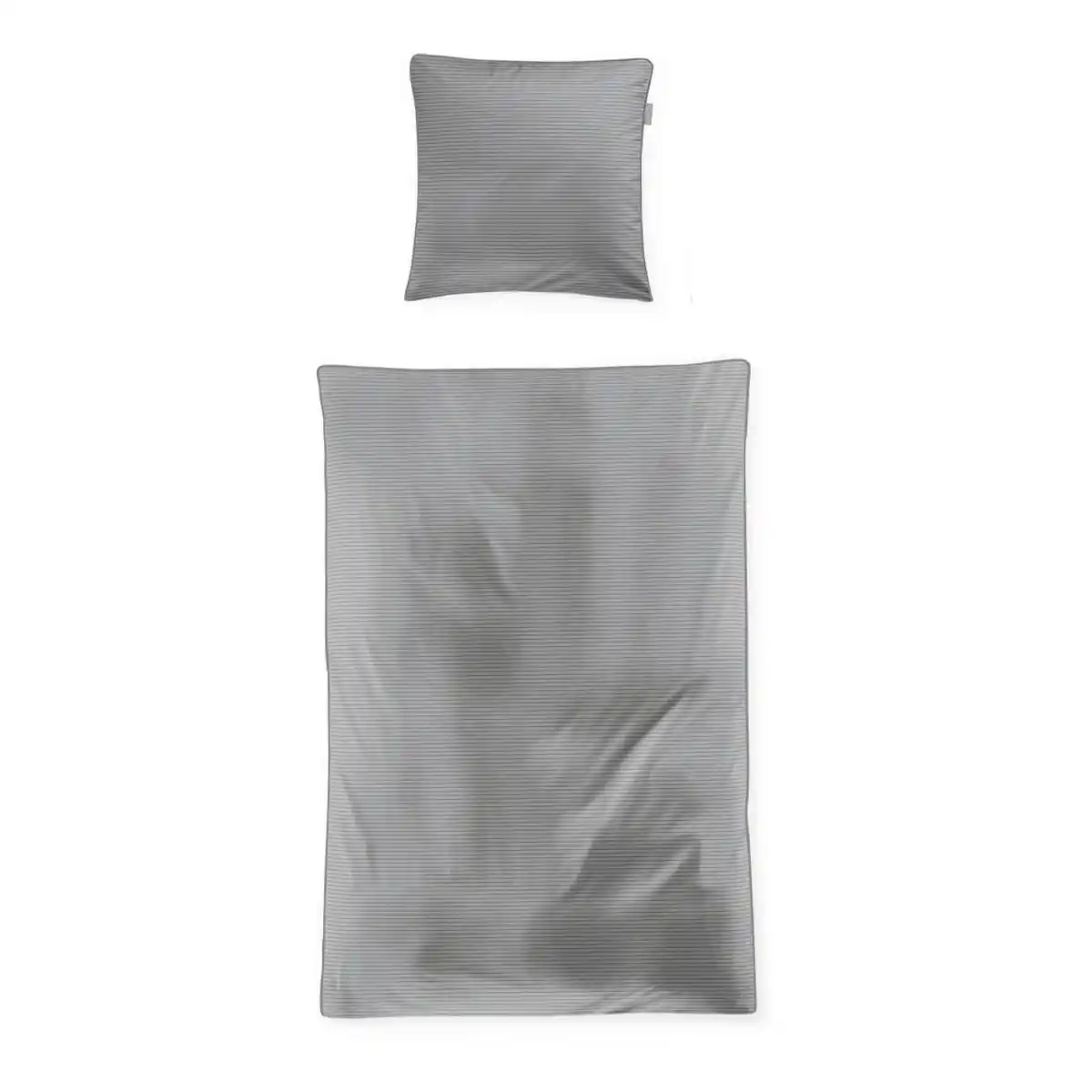 Bild 1 von Irisette Bettwäsche, Grau, Textil, Streifen, 155x200 cm, pflegeleicht, hautfreundlich, bügelleicht, weiche und anschmiegsame Oberfläche, Schlaftextilien, Bettwäsche, Bettwäsche, Satin-Bettwäsch