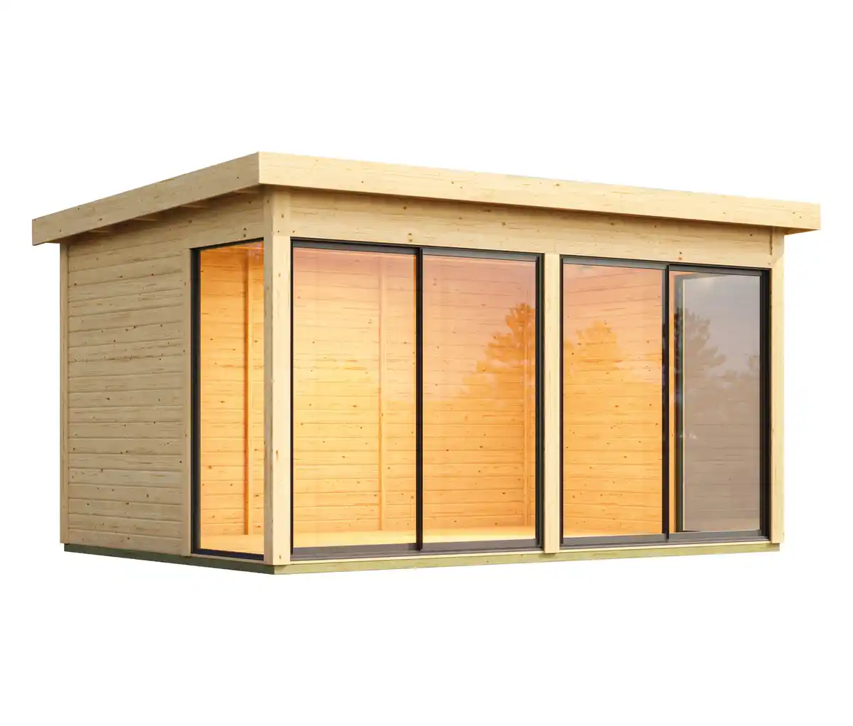 Bild 1 von Karibu Modernes Gartenhaus »Noelia 5« mit Schiebetür und Dacheindeckung, 38 mm