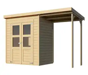 Karibu Gerätehaus »Roan« mit 1,4-m-Anbaudach, 14mm