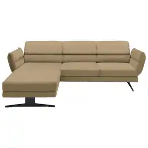 Dieter Knoll Ecksofa, Senfgelb, Textil, 3-Sitzer, Ottomane links, L-Form, 279-327x176-217 cm, Typenauswahl, Fußauswahl, Stoffauswahl, planbar, Relaxfunktion, seitenverkehrt erhältlich, Rücken echt
