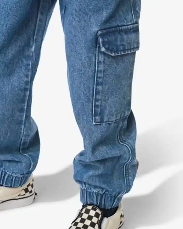 Bild 4 von Cargohose für Kinder, normale Passform mittelblau