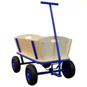 Ambia Garden Bollerwagen Billy Beach Wagon, Blau, Holz, Metall, 94.5x97x61 cm, Baby on Tour, Kinderwagen, Bollerwagen