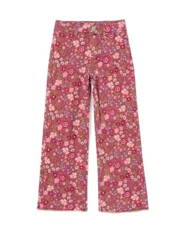 Bild 2 von Kinderjeans weit, Blumen hellbraun