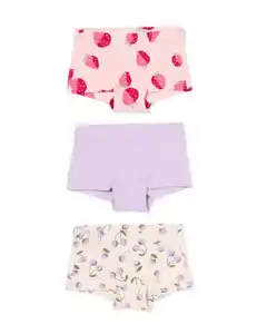 Kinder-Boxershorts Kirschen – 3 Stück rosa