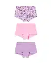 Bild 1 von Kinder-Boxershorts aus Baumwollstretch, Blumen – 3 Stück rosa