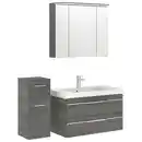 Bild 1 von Pelipal Badezimmer Balto, Graphit, Metall, 4-teilig, 7 Fächer, insgesamt: 3 Schublade(n),2 Schublade(n) Schubladen, 122 cm, Made in Germany, hängend, Typenvielfalt, Badezimmer, Badmöbelsets & Badm