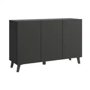 Livetastic Sideboard, Schwarz, Holzwerkstoff, 6 Fächer, 120x76x39 cm, Fsc, stehend, Wohnzimmer, Kommoden & Sideboards, Sideboards