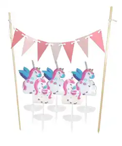 Kuchendeko mit Kerzen, pink