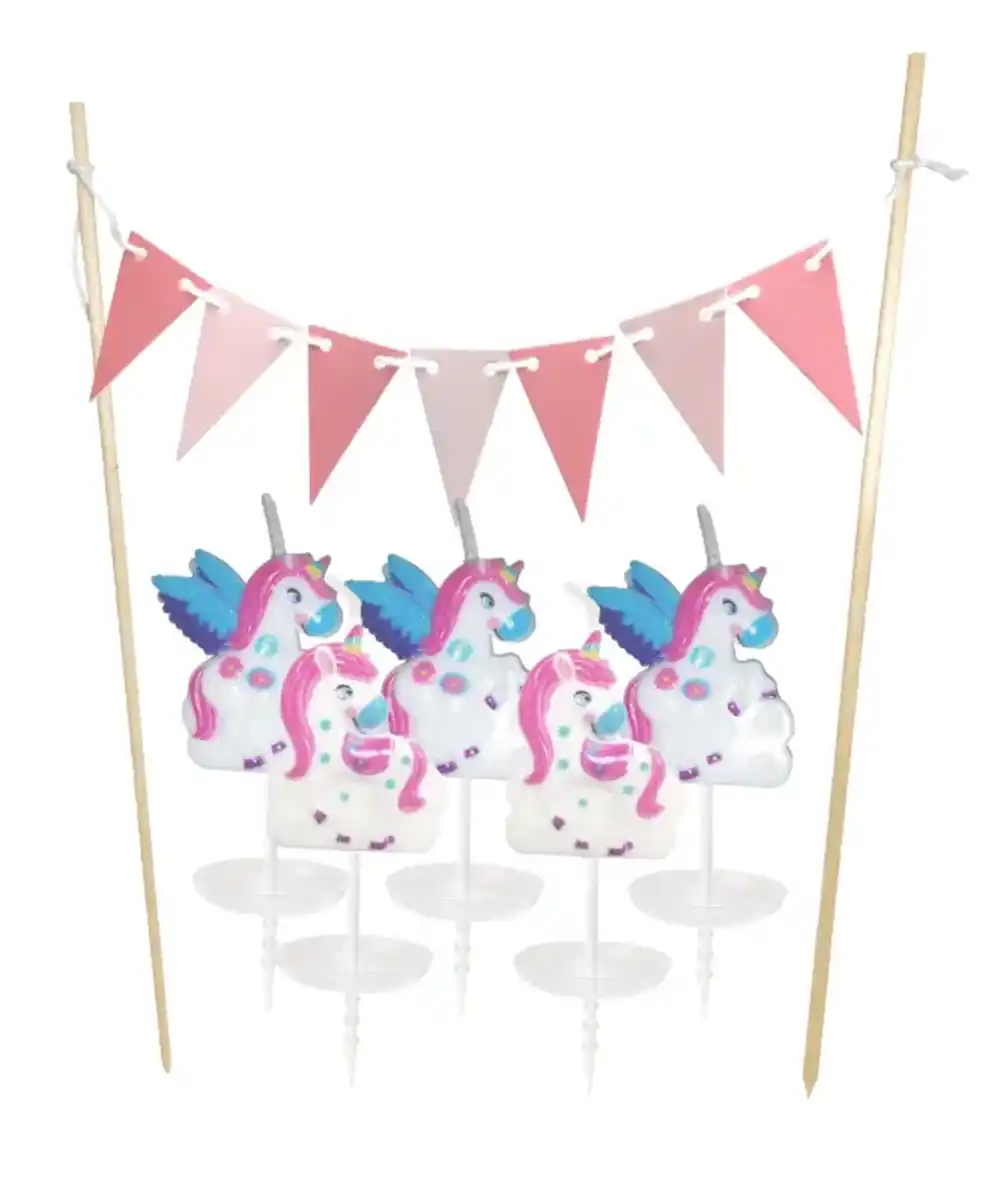 Bild 1 von Kuchendeko mit Kerzen, pink