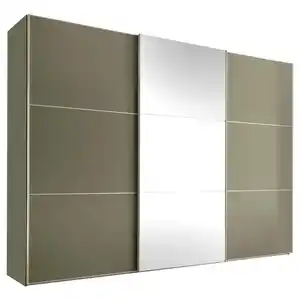 Moderano Schwebetürenschrank, Salbeigrün, Metall, 10 Fächer, 2 Schublade(n) Schubladen, 249x222x68 cm, Goldenes M, BQ - Bündnis für Qualität, Made in Germany, Typenauswahl, Beimöbel erhältlic