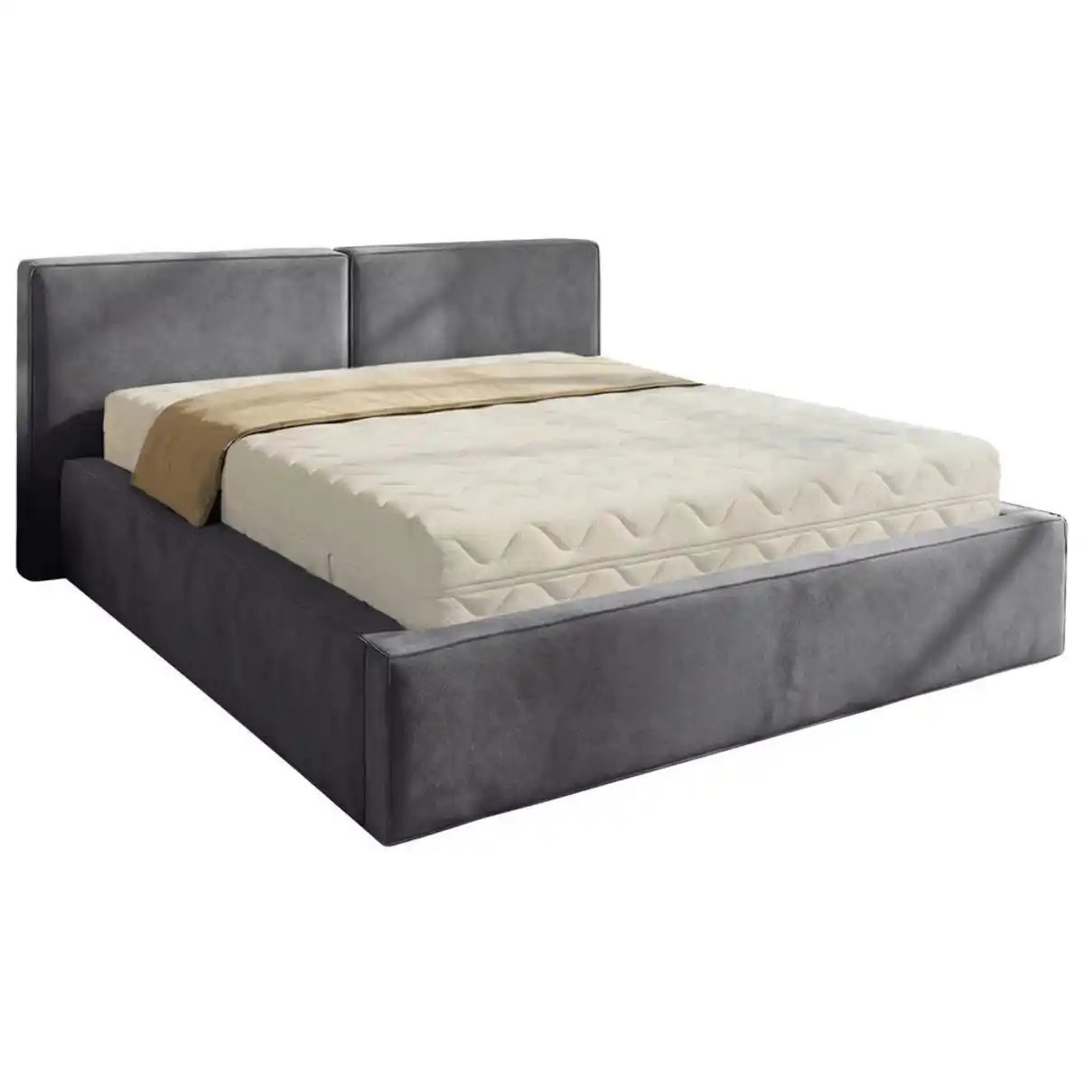 Bild 1 von Chameo Polsterbett, Anthrazit, Holz, Metall, Kiefer, 160x200 cm, Bettkasten, Lattenrost, gepolstertes Kopfteil, Stoffauswahl, in verschiedenen Größen erhältlich, Schlafzimmer, Betten, Polsterbette