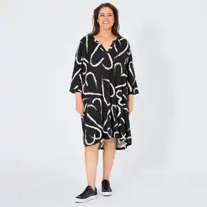 Damen-Kleid mit All-Over-Print, große Größen