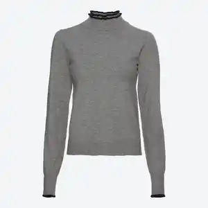 Damen-Feinstrickpullover mit Rüschen am Kragen