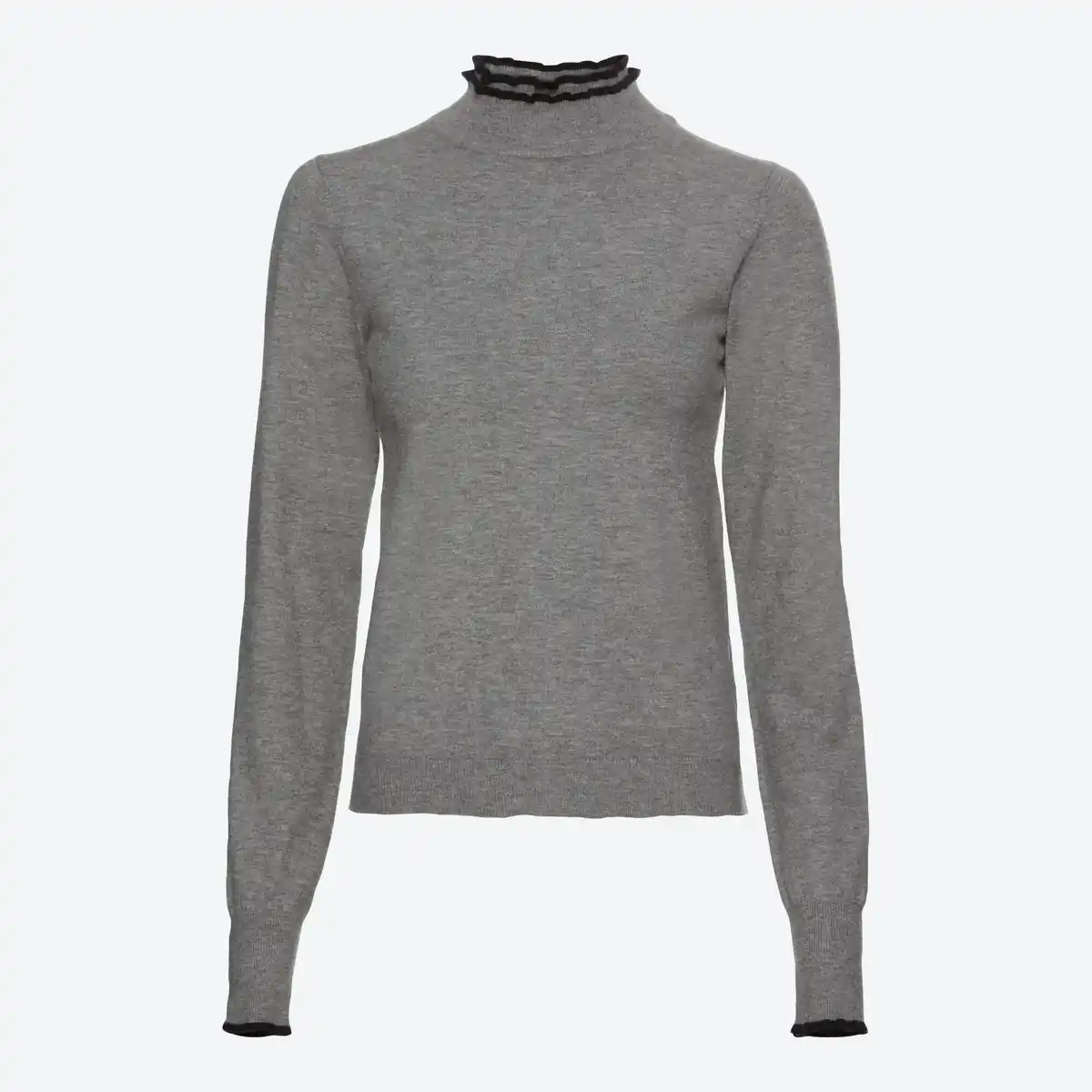 Bild 1 von Damen-Feinstrickpullover mit Rüschen am Kragen