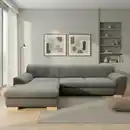 Bild 1 von Mid.you Eckschlafsofa Nika, Grau, Textil, Wenge, Uni, 4-Sitzer, 277x156 cm, Made in EU, FSC Mix, Schlafen auf Sitzhöhe, Bettfunktion erhältlich, Rücken echt, Armteil links, rechts, Wohnzimmer, Sof