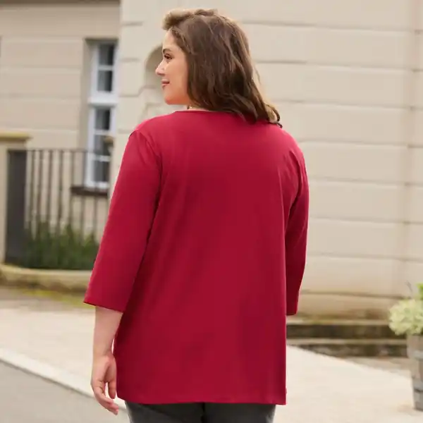 Bild 4 von Damen-Langarmshirt mit Frontaufdruck, große Größen