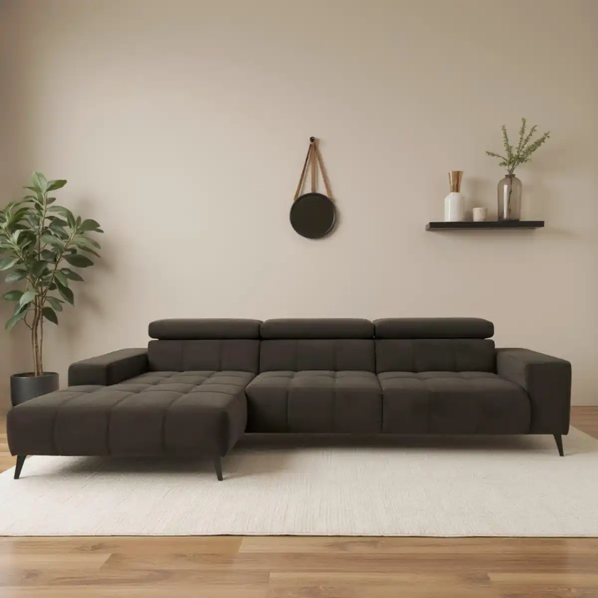 Bild 1 von Mid.you Ecksofa Trento, Textil, Uni, 3-Sitzer, L-Form, 287x175 cm, Made in EU, FSC Mix, Wohnzimmer, Sofas & Couches, Wohnlandschaften, Ecksofas
