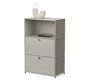 Kommode Metall »CN3« mit 2 Klappenfächern, hellgrau