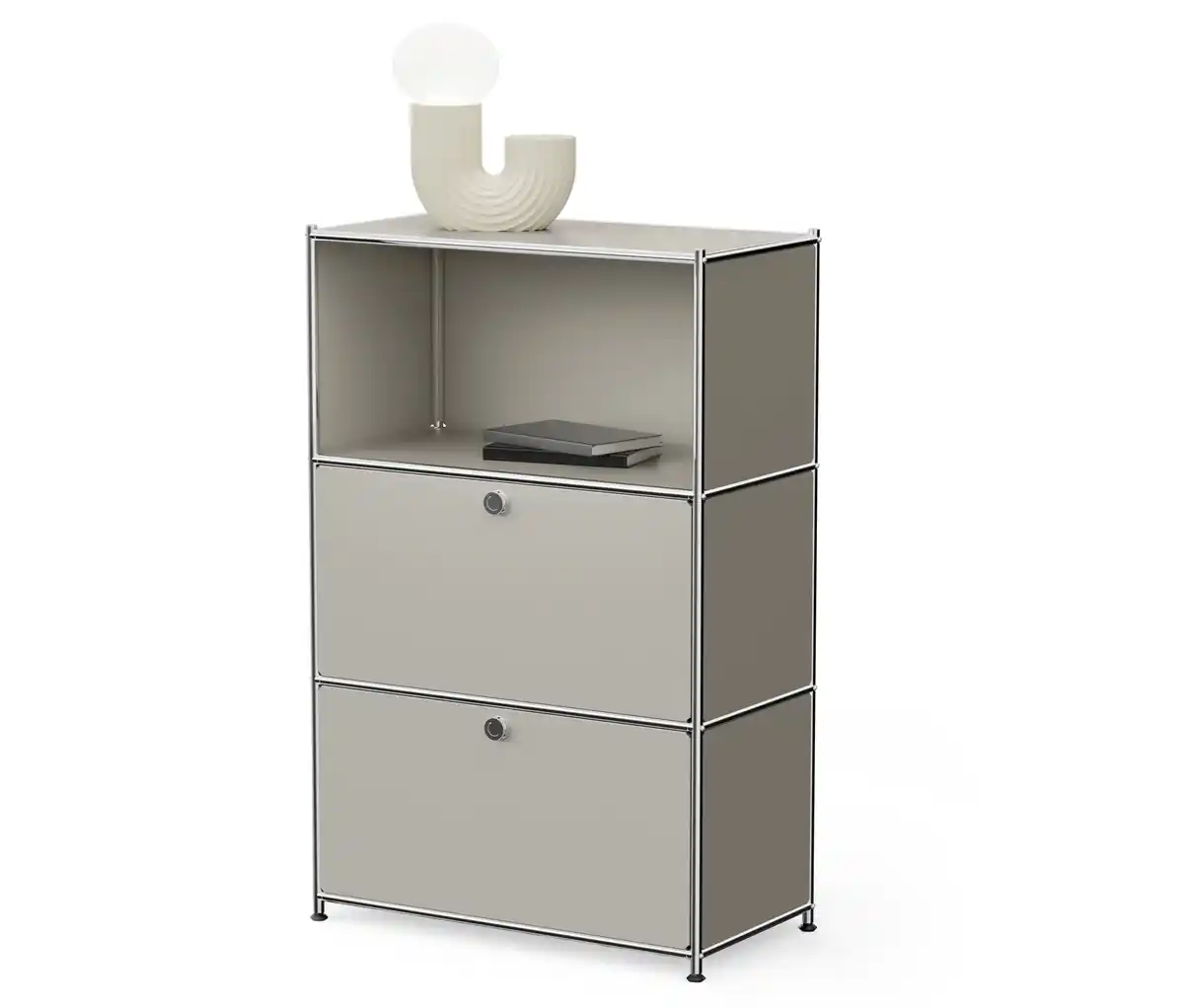 Bild 1 von Kommode Metall »CN3« mit 2 Klappenfächern, hellgrau
