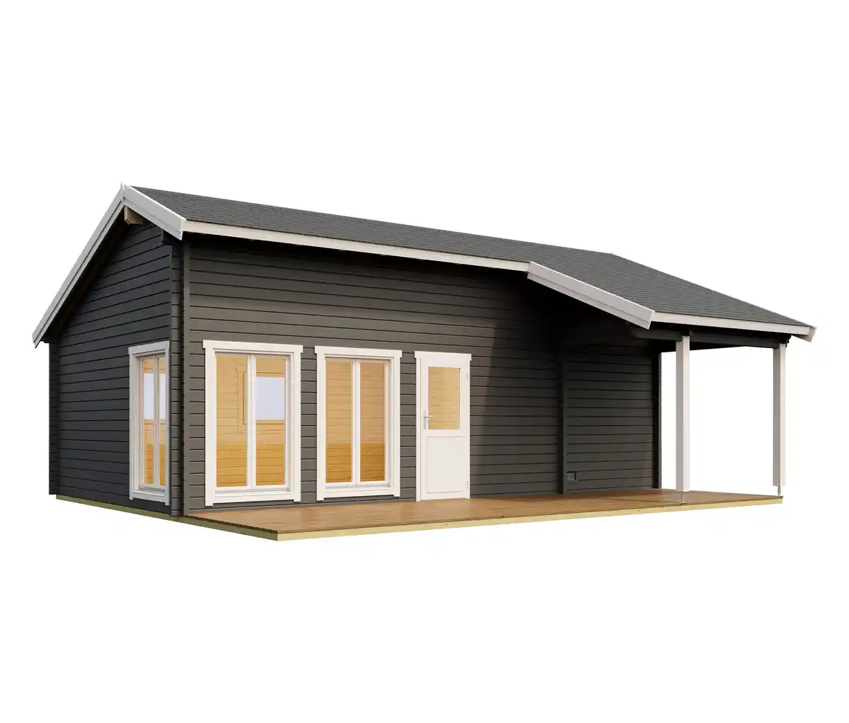 Bild 1 von Weka Wochenendhaus »Hamburg« mit Sauna und Aufbau, 70 mm, anthrazit