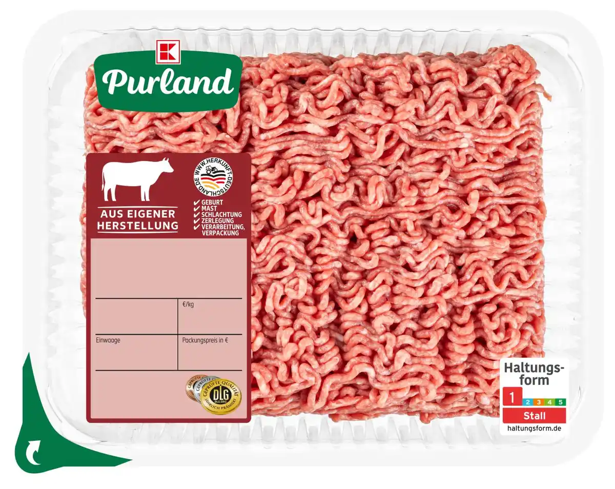 Bild 1 von K-PURLAND Rinderhackfleisch XXL, 1-kg-Großpackg.