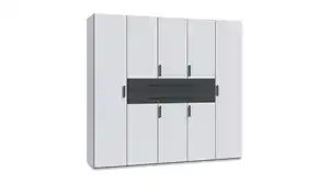 Kleiderschrank weiß anthrazit 225 cm 8-türig - DIGIT