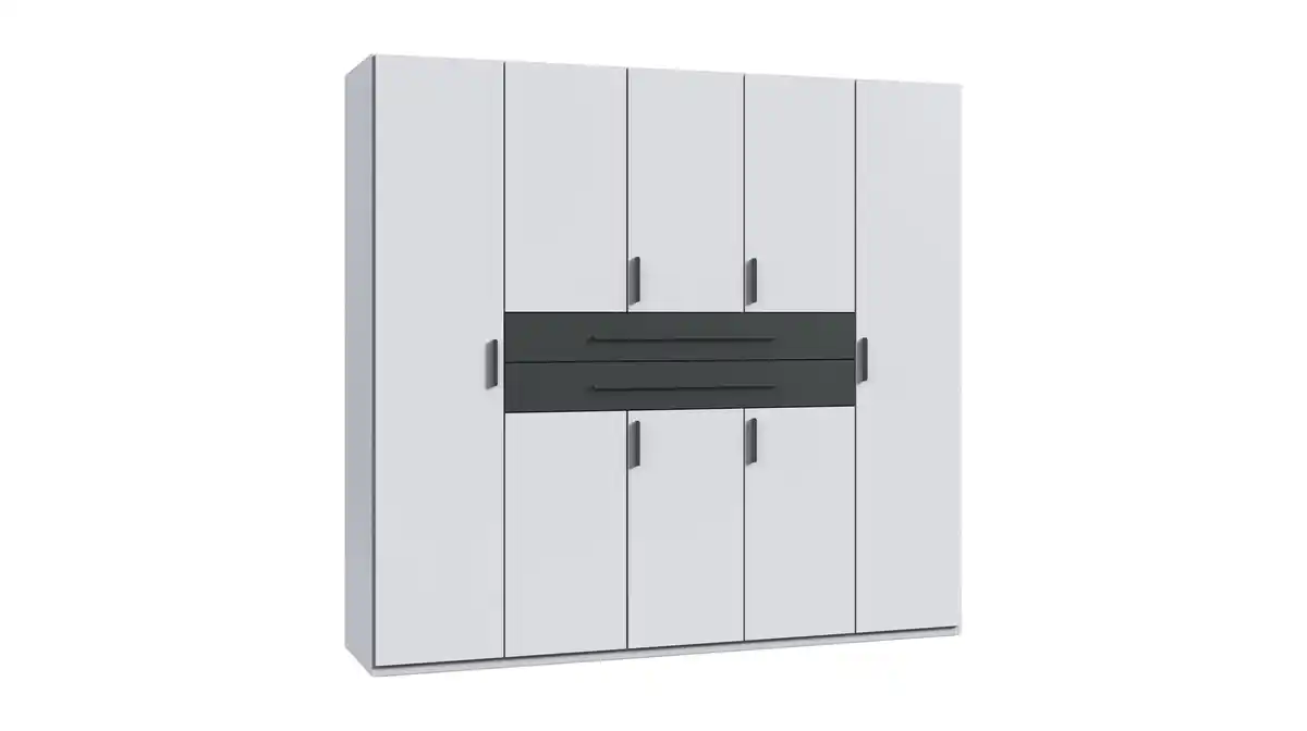 Bild 1 von Kleiderschrank weiß anthrazit 225 cm 8-türig - DIGIT