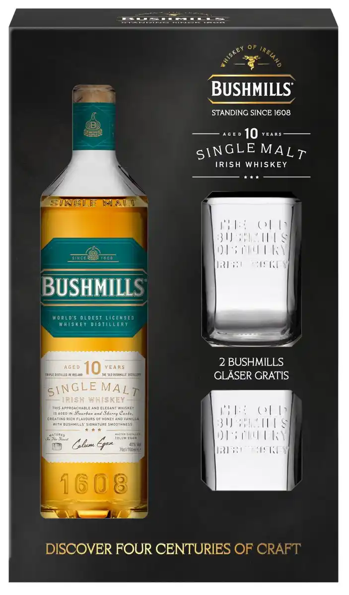Bild 1 von BUSHMILLS Single Malt Irish Whiskey, 0,7-l-Fl.
