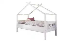 Spielbett 90 x 200 cm Kiefer massiv weiß - JULETTA