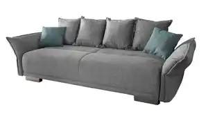 Big Sofa mit Schlaffunktion grau 242 cm - PERA