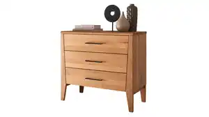 Kommode mit 3 Schubladen Wildeiche teilmassiv geölt 90 cm - VEGARD