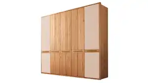 Kleiderschrank 256 cm Wildeiche geölt teilmassiv 5-türig - VEGARD