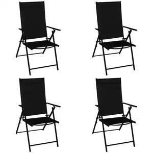 Klappsessel 4er-Set aus Stahl, anthrazit