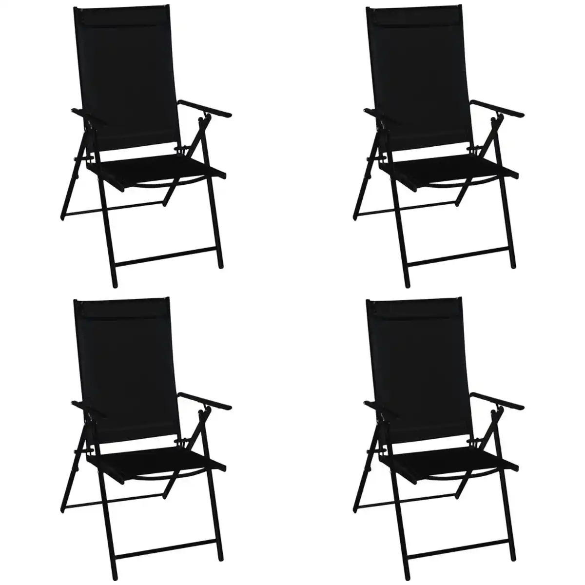 Bild 1 von Klappsessel 4er-Set aus Stahl, anthrazit