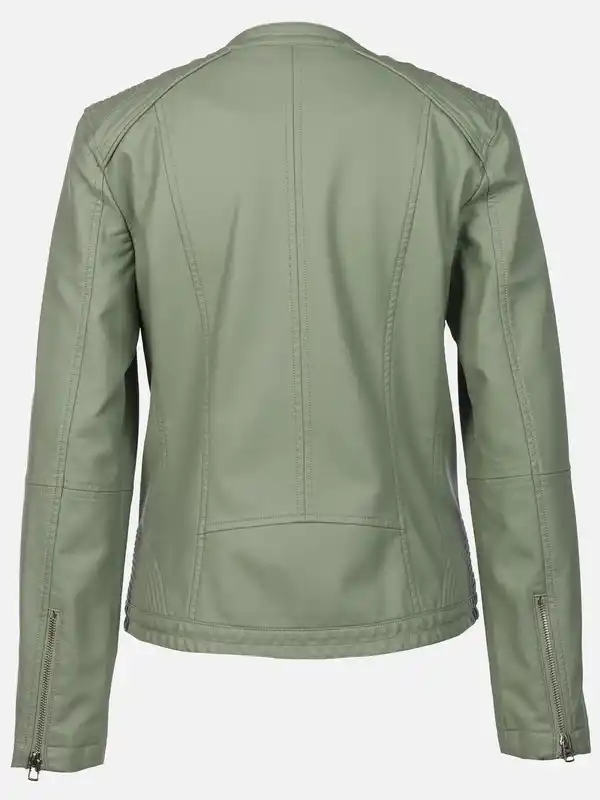 Bild 2 von Damen Kunstlederjacke mit Stehkragen Grün