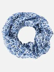 Damen Loop mit Minimalprint Blau