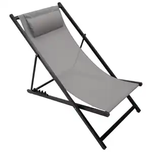 Klappbarer Liegestuhl 2er-Set Aluminium und Textilgewebe